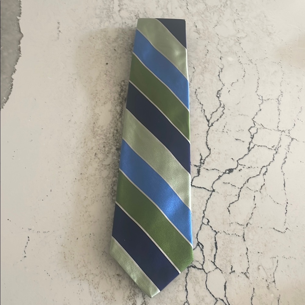Brooks Brothers Blue and Green Striped Silk Tie